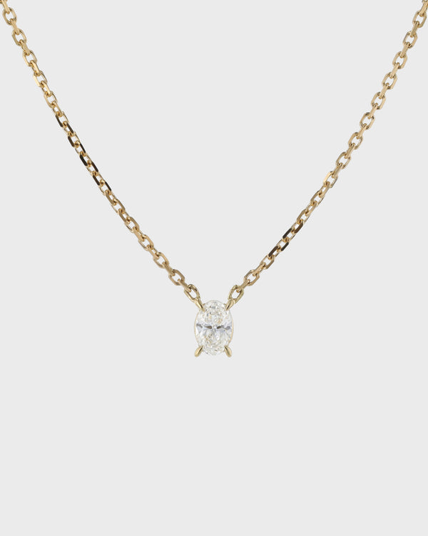 Solitaire Oval Diamond Necklace by Sarah & Sebastian